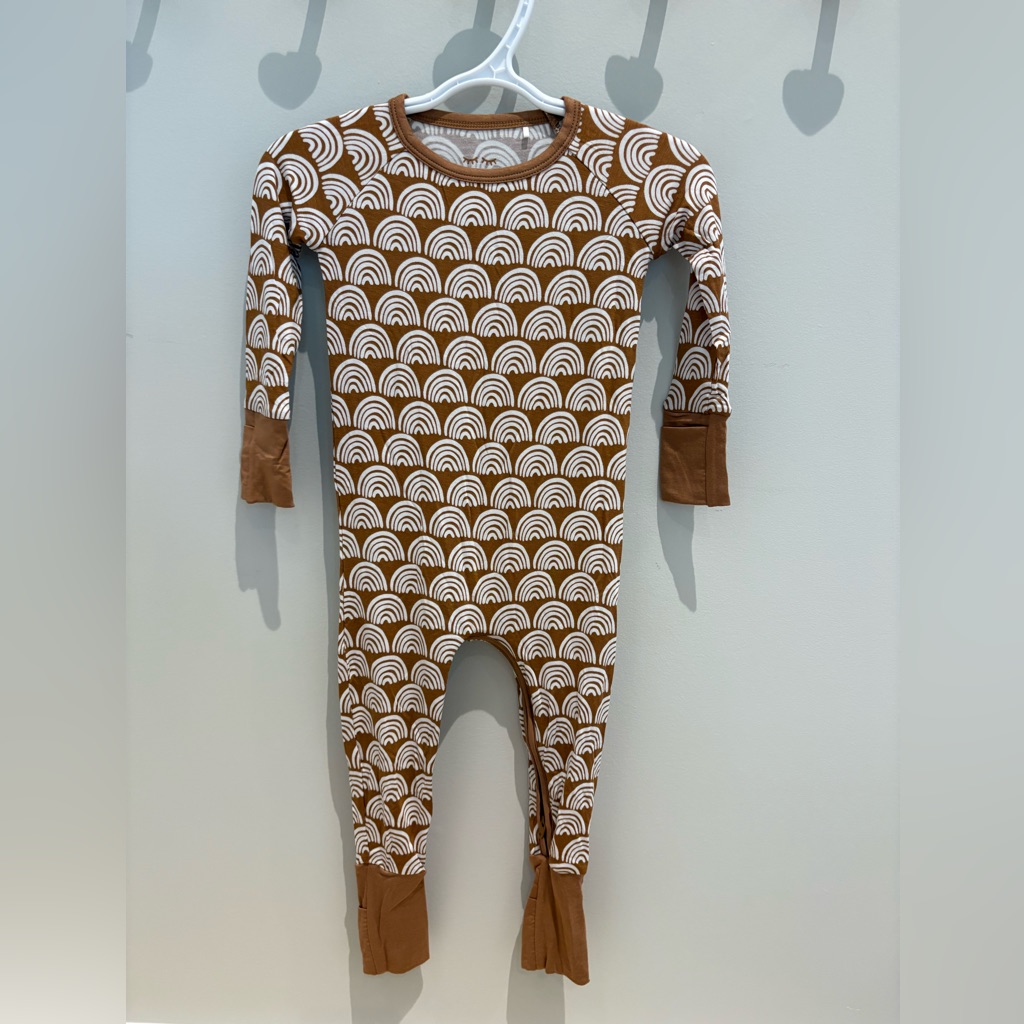 Little Sleepies Crescent Zippy In Rust Rainbows 6-12 Months